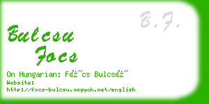 bulcsu focs business card